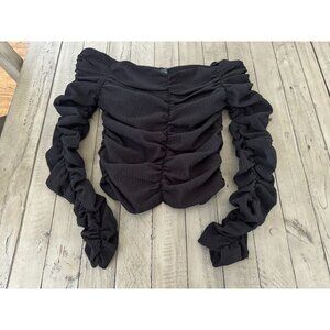 NEW Line and Dot Billie Off Shoulder Top Ruching Stretchy Form Fitting Size XS